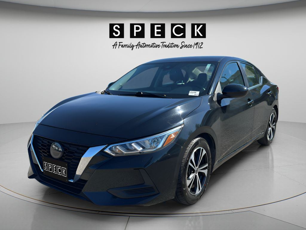 2022 Nissan Sentra SV in Super Black — front three-quarter view