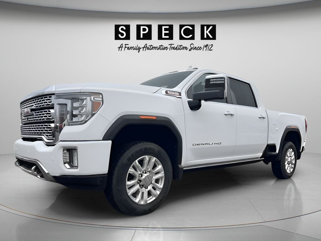 2023 GMC Sierra 3500 HD Denali in Summit White — front three-quarter view