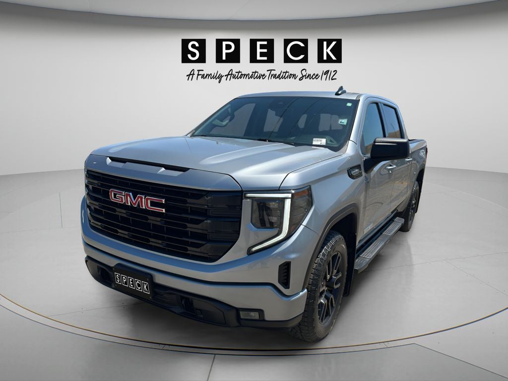 2024 GMC Sierra 1500 Elevation in Sterling Metallic — front three-quarter view