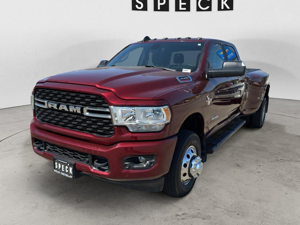2022 RAM 3500 Big Horn in Red — front three-quarter view