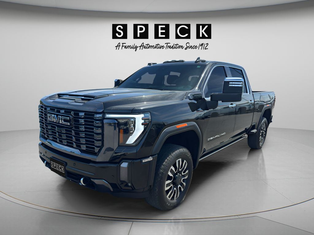2024 GMC Sierra 3500 HD Denali Ultimate in Onyx Black — front three-quarter view
