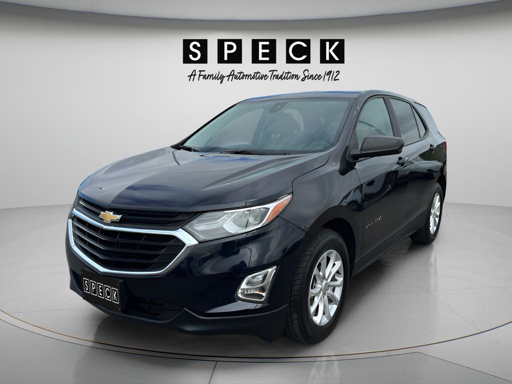 2020 Chevrolet Equinox LS in Midnight Blue Metallic — front three-quarter view