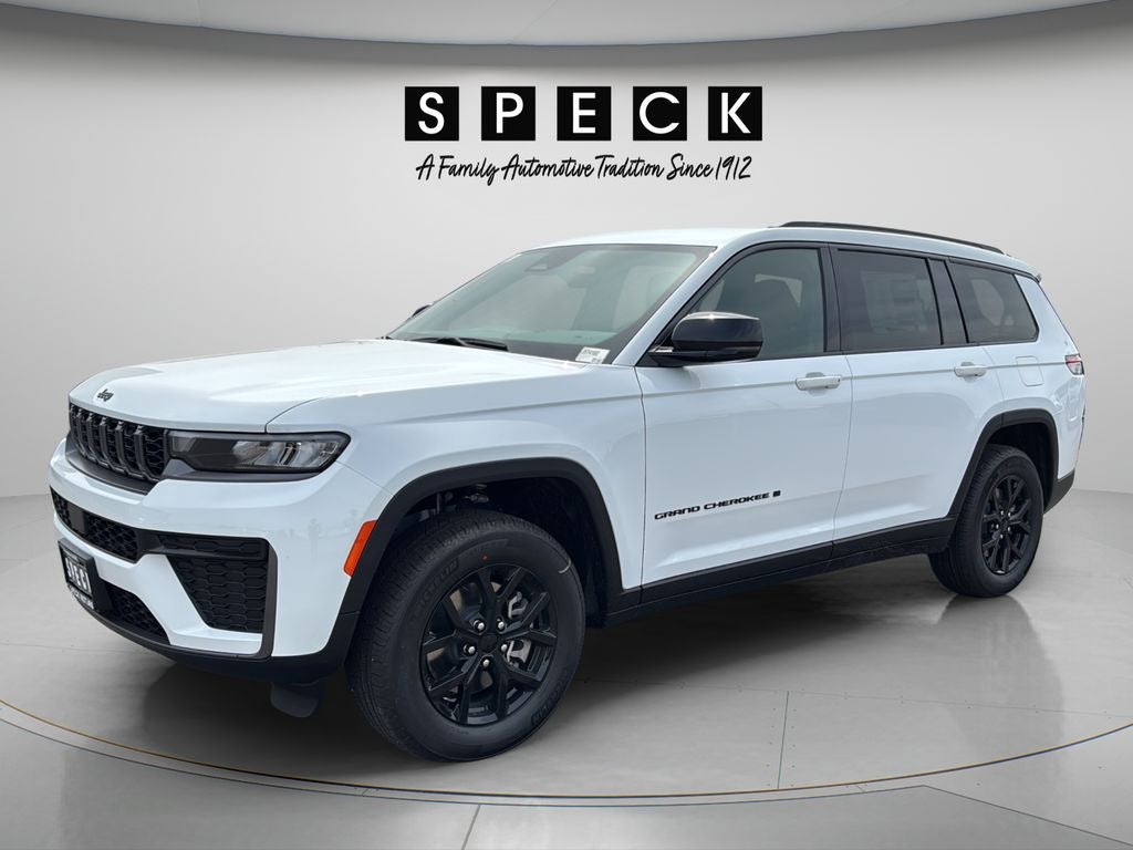 2026 Jeep Grand Cherokee GRAND CHEROKEE L LAREDO ALTITUDE 4X4 in Bright White Clear-Coat Exterior Paint — front three-quarter view
