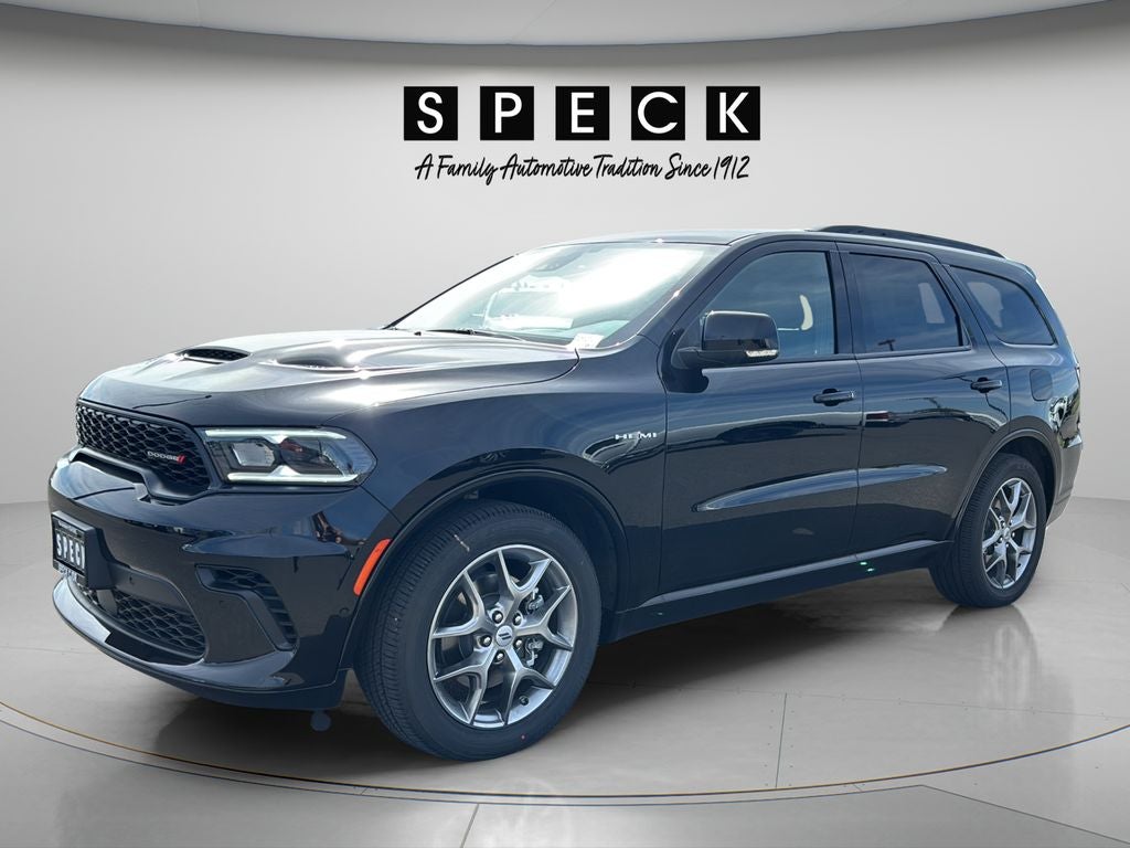 2026 Dodge Durango DURANGO GT PLUS AWD HEMI V8 in Diamond Black Clear-Coat Exterior Paint — front three-quarter view
