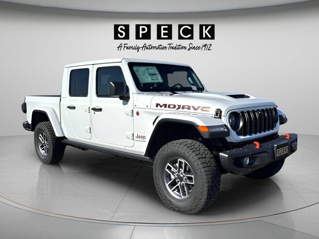 2026 Jeep Gladiator GLADIATOR MOJAVE X 4X4 in Bright White Clear-Coat Exterior Paint — front three-quarter view