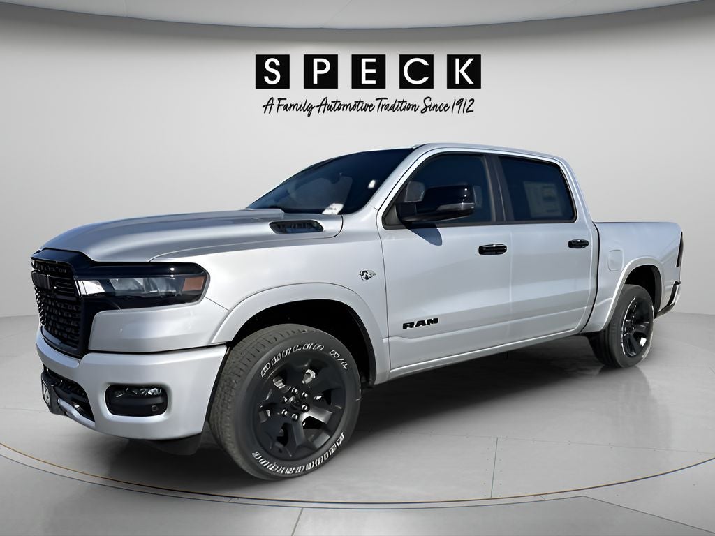2026 RAM Ram 1500 RAM 1500 BIG HORN CREW CAB 4X4 5'7' BOX in Silver Zynith Exterior Paint — front three-quarter view
