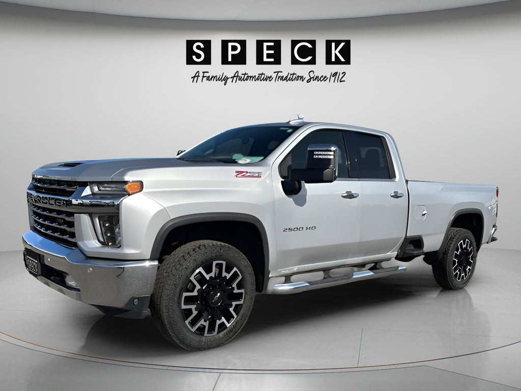2020 Chevrolet Silverado 2500HD 4WD Double Cab Long Bed LTZ in Silver Ice Metallic — front three-quarter view