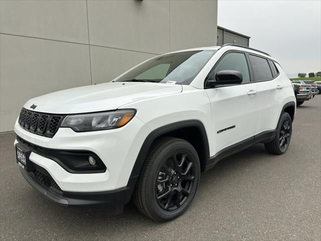 2026 Jeep Compass COMPASS LATITUDE ALTITUDE 4X4 in Bright White Clear-Coat Exterior Paint — front three-quarter view