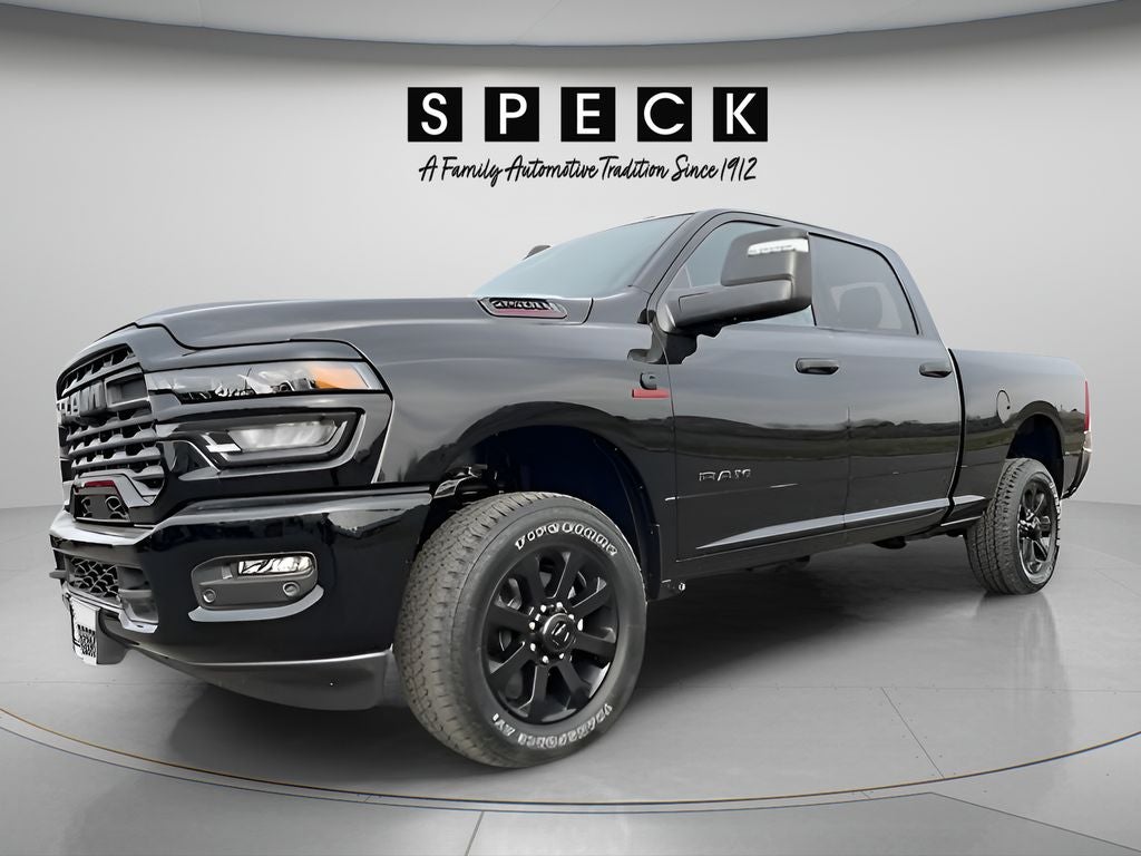 2026 RAM 2500 RAM 2500 BIG HORN CREW CAB 4X4 6'4' BOX in Diamond Black Crystal Pearlcoat — front three-quarter view