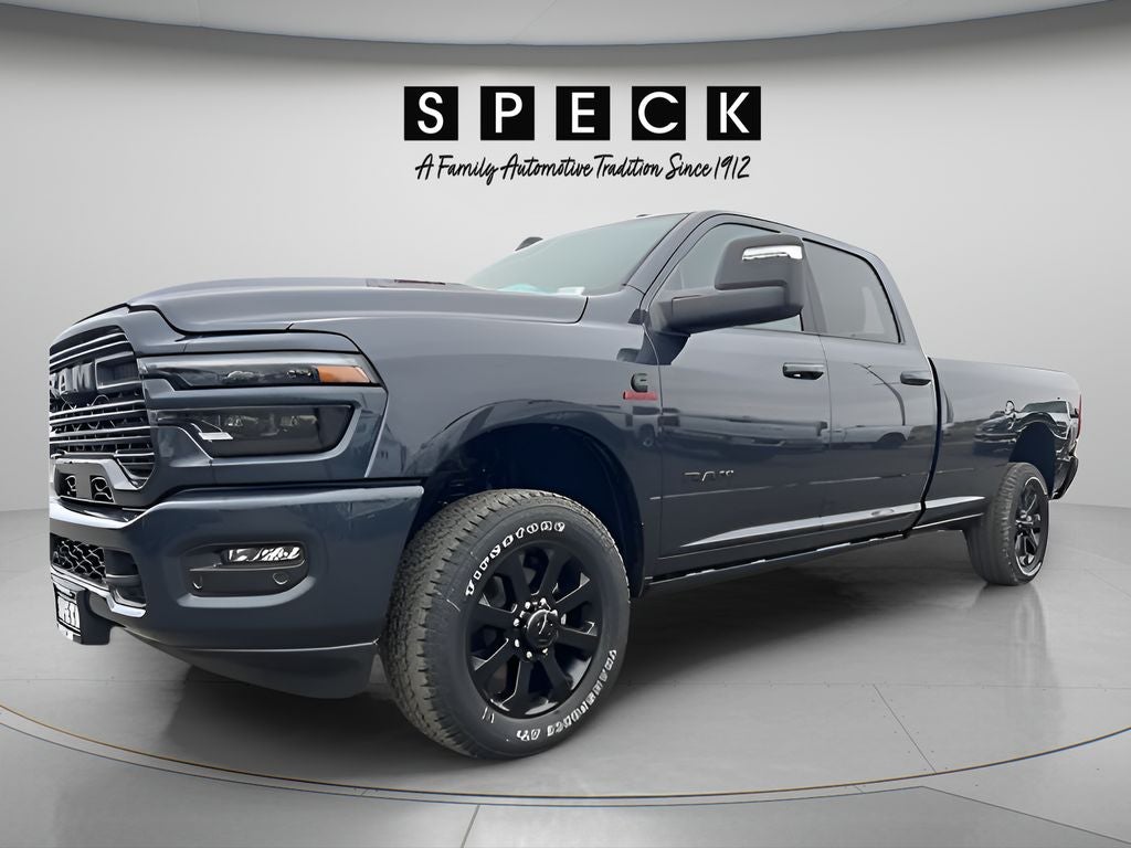 2026 RAM Ram 2500 RAM 2500 LARAMIE CREW CAB 4X4 8' BOX in Forged Blue Metallic Exterior Paint — front three-quarter view