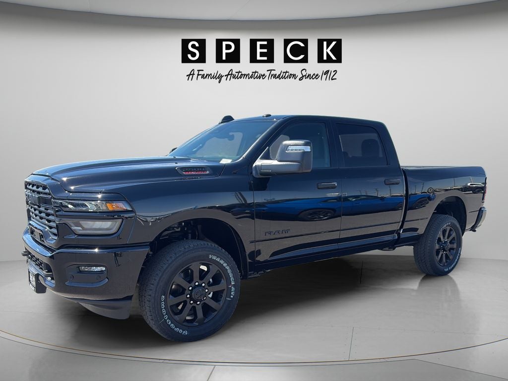 2026 RAM Ram 2500 RAM 2500 BIG HORN CREW CAB 4X4 6'4' BOX in Diamond Black Crystal Pearl-Coat Exterior Paint — front three-quarter view