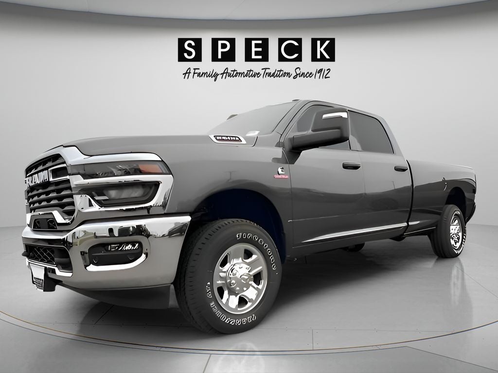 2026 RAM Ram 2500 RAM 2500 TRADESMAN CREW CAB 4X4 8' BOX in Granite Crystal Metallic Clear-Coat Exterior Paint — front three-quarter view