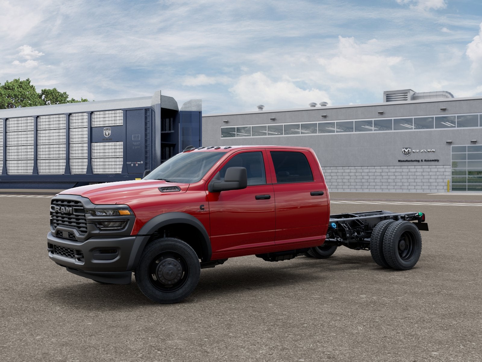 2026 RAM 5500 Chassis Tradesman in Flame Red Clearcoat — front three-quarter view