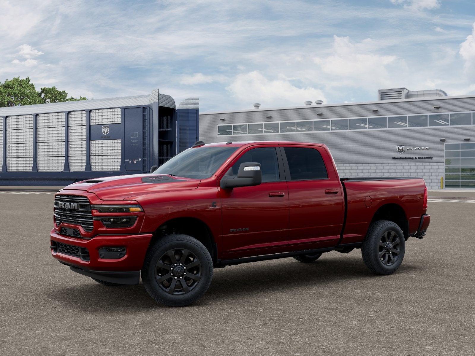2026 RAM Ram 2500 RAM 2500 LARAMIE CREW CAB 4X4 6'4' BOX in Molten Red Pearl-Coat Exterior Paint — front three-quarter view